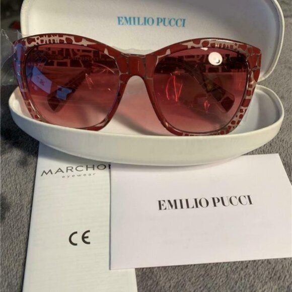 Emilio Pucci Brown Animal Print Sunglasses - Picture 1 of 3